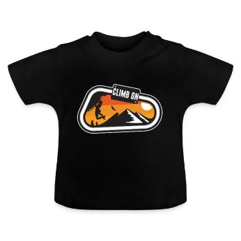 Escalade Bloc Grimpeur Alpinistes Rock Bardane - T-shirt bio col rond Bébé - noir - Devant