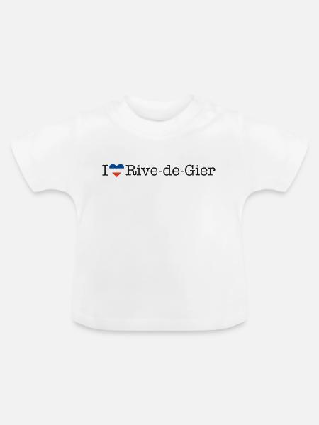 I love Rive de Gier - Baby Bio-T-Shirt mit Rundhals - Weiß