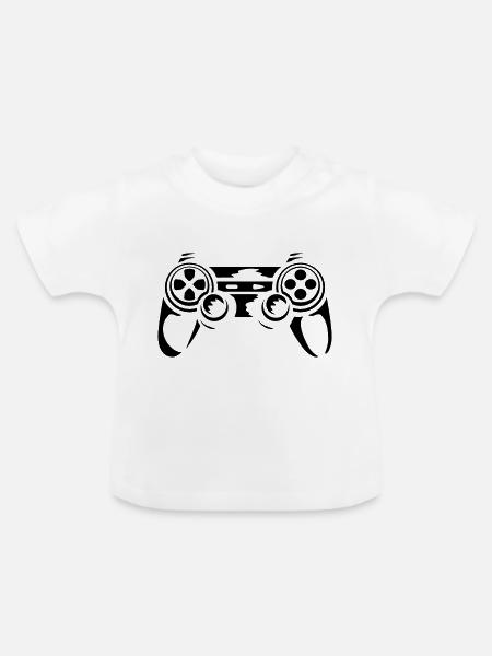 Controller Retro Konsole Gamer - Baby Bio-T-Shirt mit Rundhals - Weiß