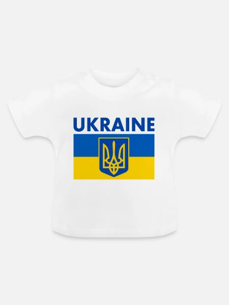 Ukraine - Baby Bio-T-Shirt mit Rundhals - Weiß