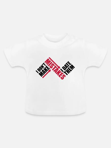 Date Mistakes Zitat Logo - Baby Bio-T-Shirt mit Rundhals - Weiß