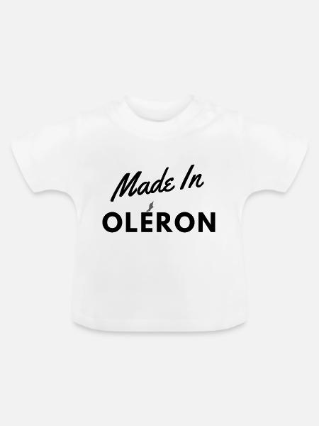 Hergestellt in Oléron - Baby Bio-T-Shirt mit Rundhals - Weiß