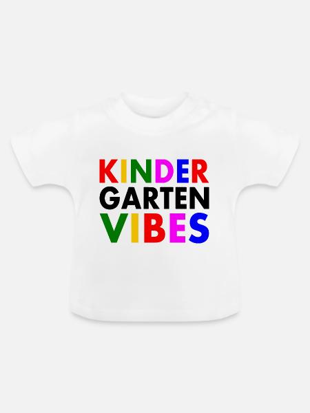 kindergarten vibes - Baby Bio-T-Shirt mit Rundhals - Weiß