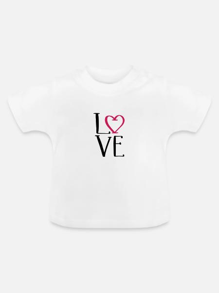 Love - Baby Bio-T-Shirt mit Rundhals - Weiß