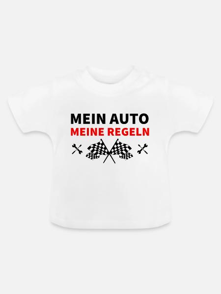 Auto - Baby Bio-T-Shirt mit Rundhals - Weiß