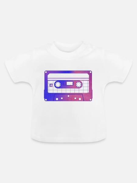 Casette - Baby Bio-T-Shirt mit Rundhals - Weiß