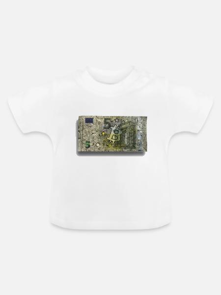5 Bitcoin - Baby Bio-T-Shirt mit Rundhals - Weiß