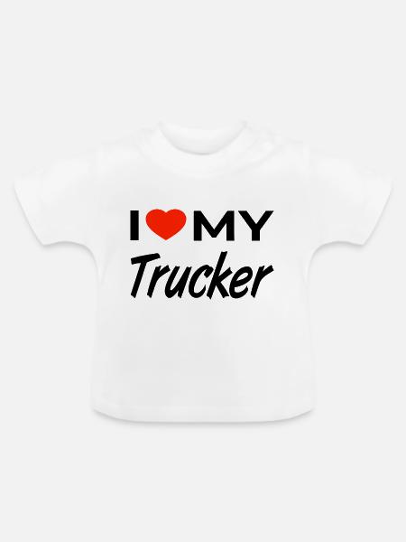 Trucker - Baby Bio-T-Shirt mit Rundhals - Weiß