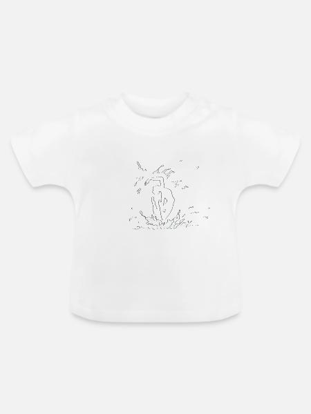 Synchro actions - Baby Bio-T-Shirt mit Rundhals - Weiß
