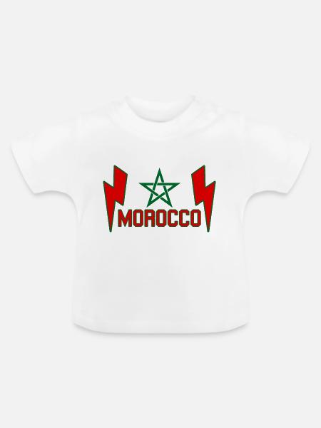 Marokko Star Marokko Macht - Baby Bio-T-Shirt mit Rundhals - Weiß