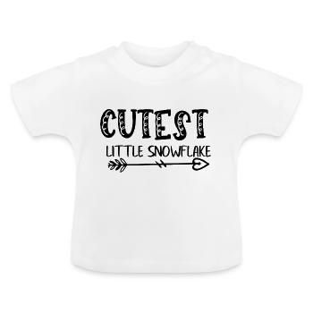 Cutest Little Snowflake - Baby Spruch - Baby Bio-T-Shirt mit Rundhals - Weiß - Vorne