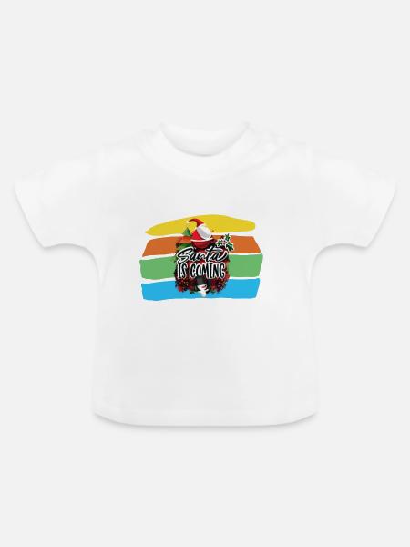 Santa IS Coming - Baby Bio-T-Shirt mit Rundhals - Weiß