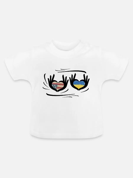 Herzhände - Baby Bio-T-Shirt mit Rundhals - Weiß