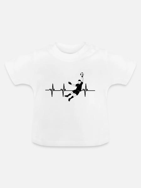 Herzschlag des Torhüters - Baby Bio-T-Shirt mit Rundhals - Weiß