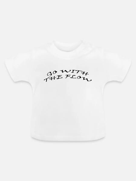 go with the flow - Baby Bio-T-Shirt mit Rundhals - Weiß