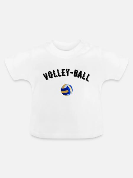 Volleyball - Baby Bio-T-Shirt mit Rundhals - Weiß