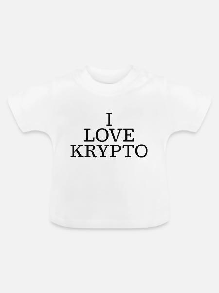 I love Krypto - Baby Bio-T-Shirt mit Rundhals - Weiß