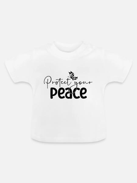 Protect your Peace - Baby Bio-T-Shirt mit Rundhals - Weiß