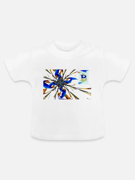 abstract Bitcoin 2 - Baby Bio-T-Shirt mit Rundhals - Weiß