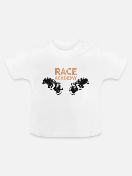 Race Academy - Baby Bio-T-Shirt mit Rundhals - Weiß