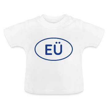 EÜ Aufkleber - Baby Bio-T-Shirt mit Rundhals - Weiß - Vorne