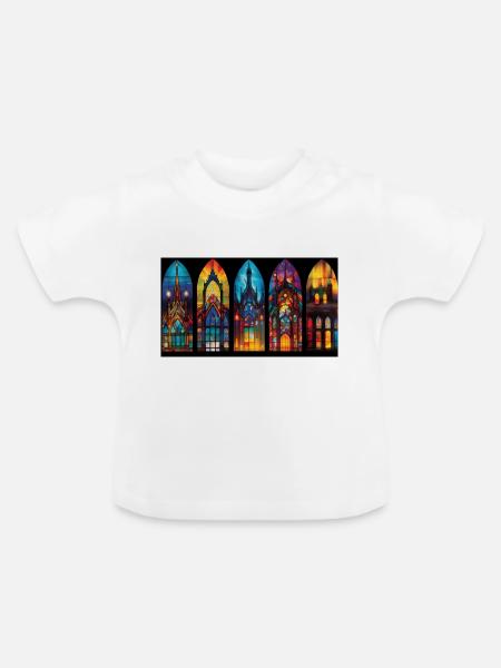 izup2u gothic Kirche - Baby Bio-T-Shirt mit Rundhals - Weiß