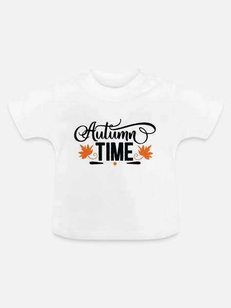 Autumn Time - Baby Bio-T-Shirt mit Rundhals - Weiß
