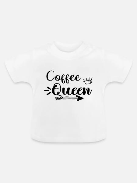 Coffee Queen - Baby Bio-T-Shirt mit Rundhals - Weiß