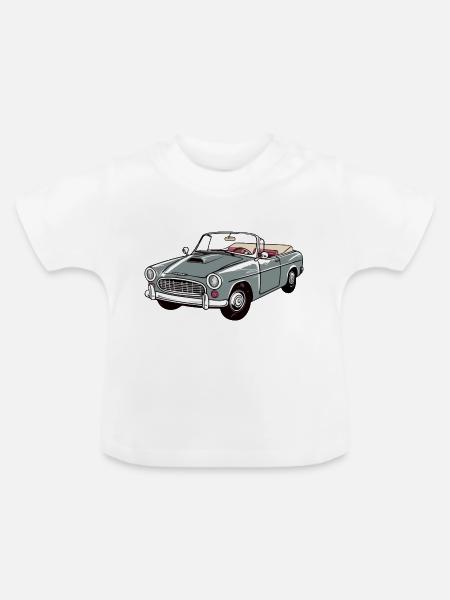 Graues Cabriolet - Baby Bio-T-Shirt mit Rundhals - Weiß