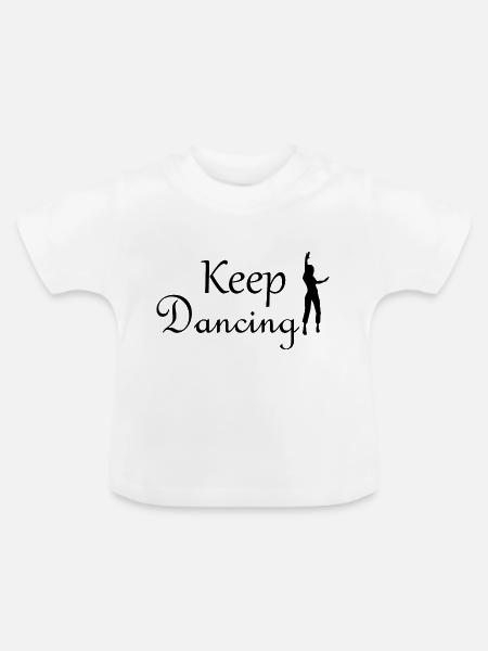 Dancing Dance Music - Baby Bio-T-Shirt mit Rundhals - Weiß