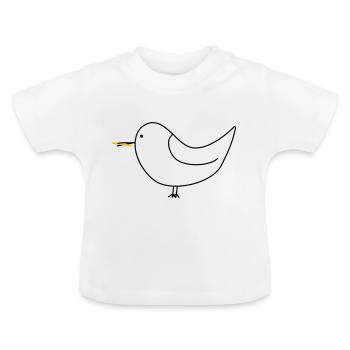 Seagull with fries - Baby Organic T-Shirt with Round Neck - white - Front