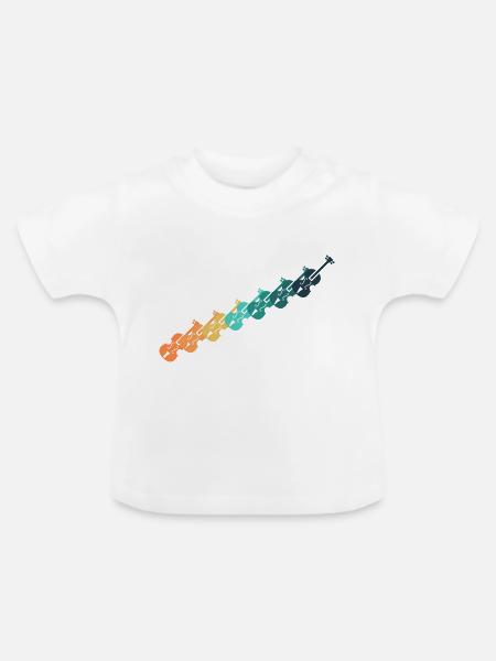 Retro-Gitarre - Baby Bio-T-Shirt mit Rundhals - Weiß