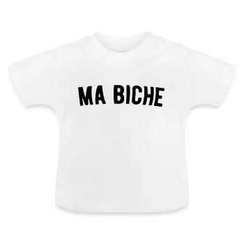 Ma biche Louis de funes - T-shirt bio col rond Bébé - blanc - Devant