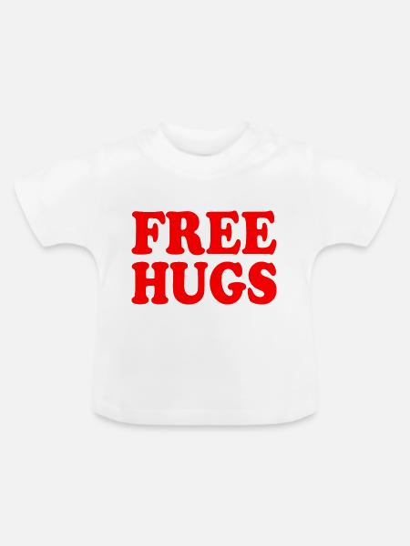 Free hugs - Baby Bio-T-Shirt mit Rundhals - Weiß