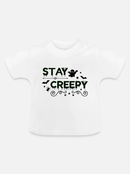 stay creepy - Baby Bio-T-Shirt mit Rundhals - Weiß