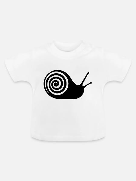 Schnecke - Baby Bio-T-Shirt mit Rundhals - Weiß
