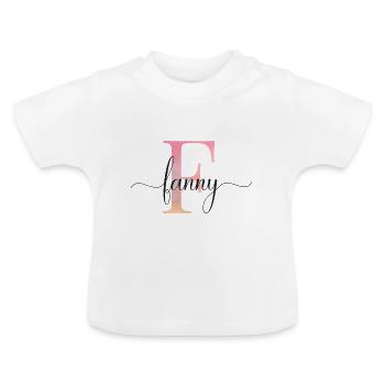 F| Monogramm | Name | Fanny |Watercolor - Baby Bio-T-Shirt mit Rundhals - Weiß - Vorne