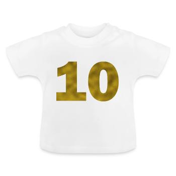 Birthday 10 years - Baby Organic T-Shirt with Round Neck - white - Front