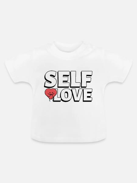 SELF LOVE - Baby Bio-T-Shirt mit Rundhals - Weiß