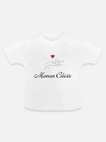 Geliebte Mama - Baby Bio-T-Shirt mit Rundhals - Weiß