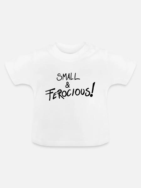 Klein und wild! - Baby Bio-T-Shirt mit Rundhals - Weiß