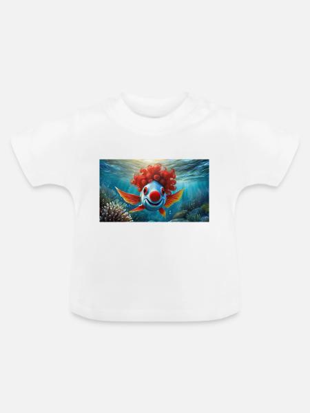 Wortspiel - Clownfisch - Baby Bio-T-Shirt mit Rundhals - Weiß
