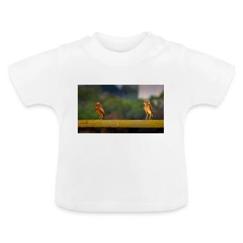 jolies chouettes - T-shirt bio col rond Bébé - blanc - Devant