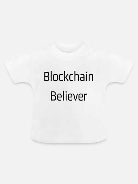 Blockchain-Gläubiger - Baby Bio-T-Shirt mit Rundhals - Weiß