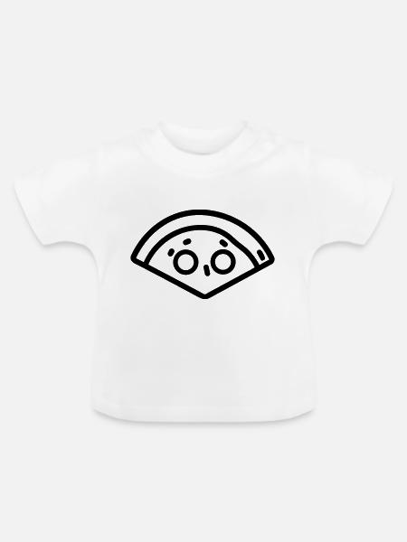 Pizzastück - Baby Bio-T-Shirt mit Rundhals - Weiß