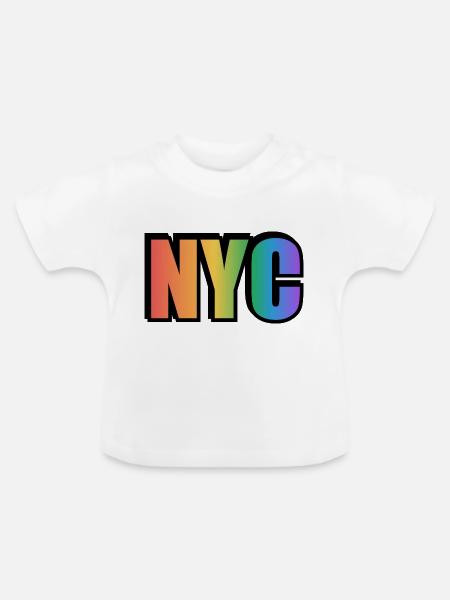 Schwules NYC - Baby Bio-T-Shirt mit Rundhals - Weiß