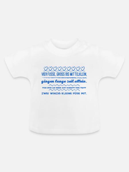 Geschenkidee Schwangerschaft Geburt - Baby Bio-T-Shirt mit Rundhals - Weiß