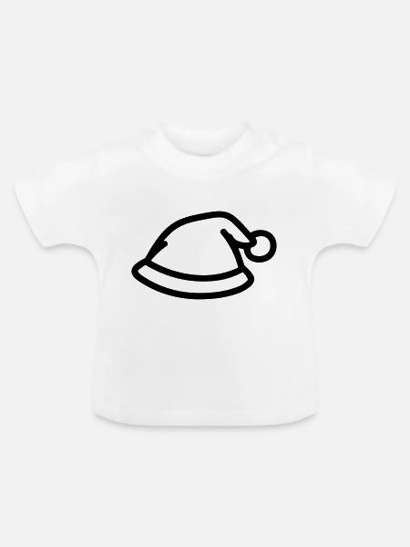 Weihnachtsmütze - Baby Bio-T-Shirt mit Rundhals - Weiß