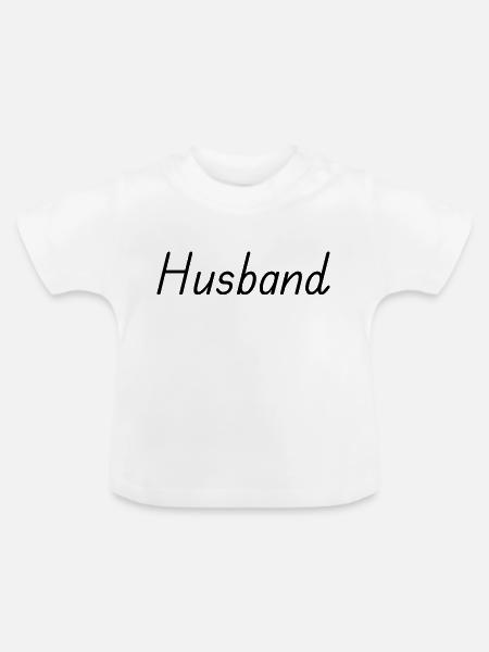 Ehemann – Paar-Handschrift - Baby Bio-T-Shirt mit Rundhals - Weiß