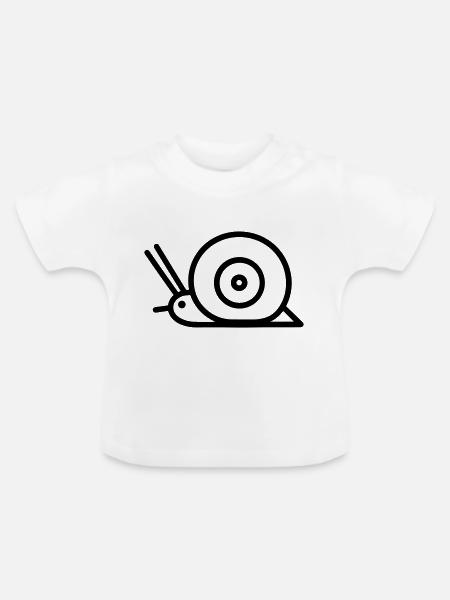 Schnecke - Baby Bio-T-Shirt mit Rundhals - Weiß